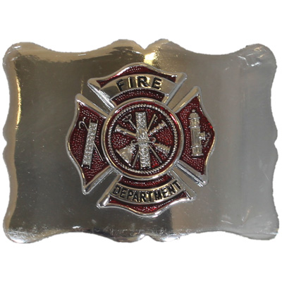 Fire Fighters Kilt Belt Buckle Antique Brass and Chrome 